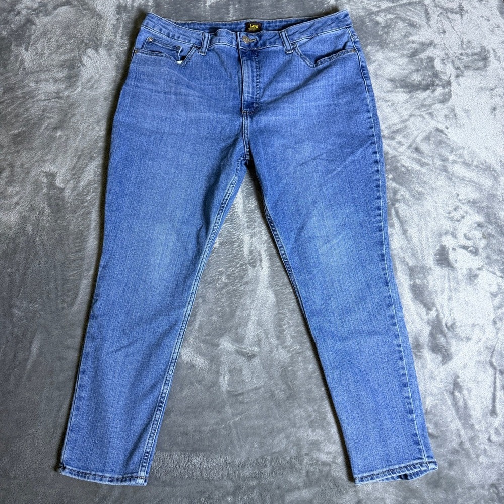 Lee Womens SZ 18S/C Skinny Jeans Medium Wash Blue Denim Mid Rise